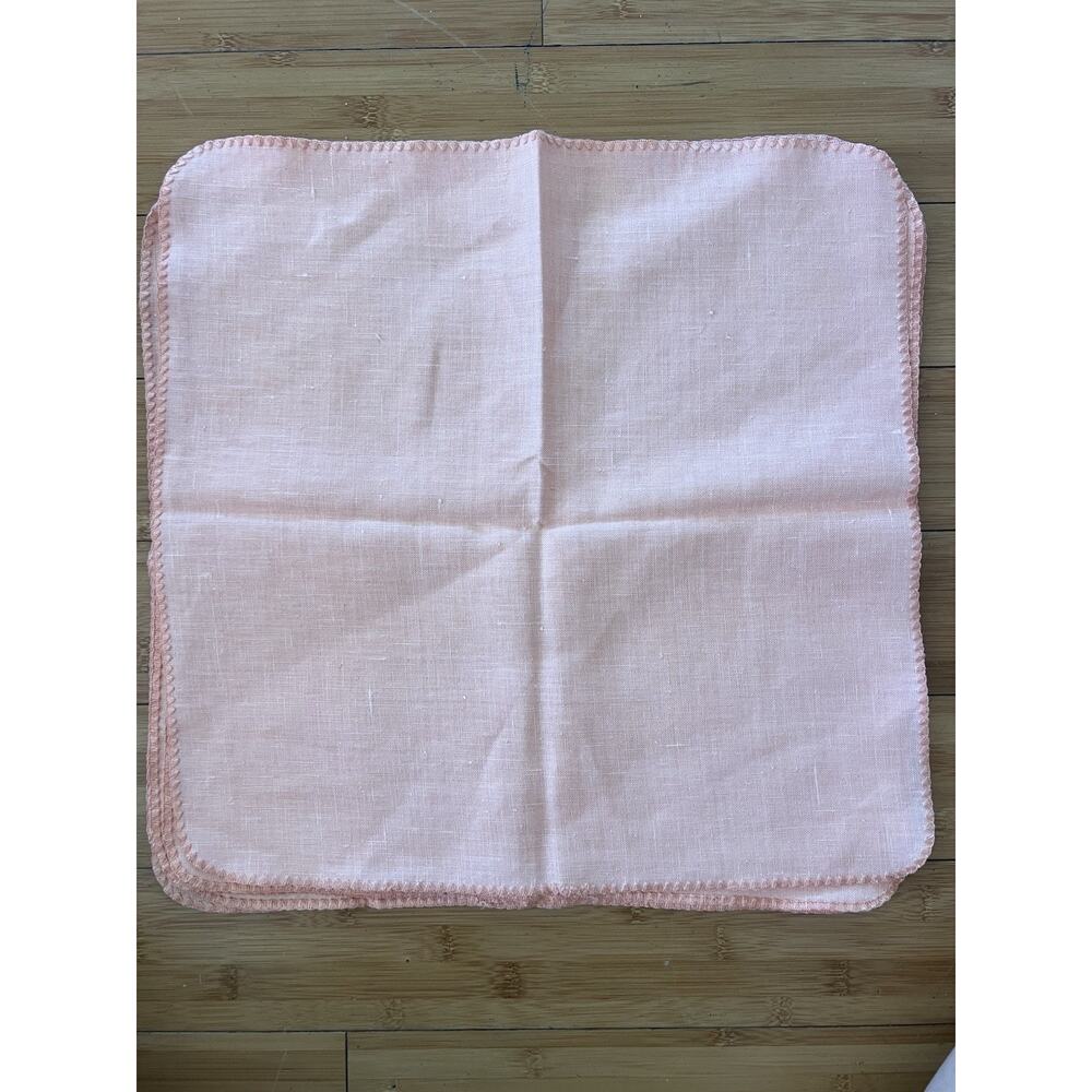 Pink 100% Pure Flax Linen 6 Placemats 17” New